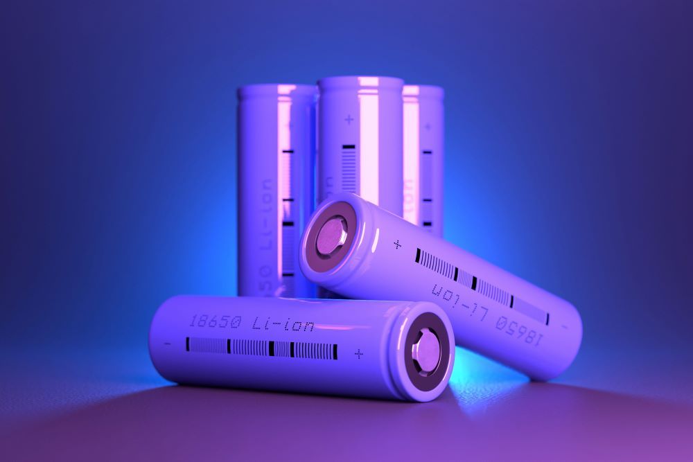 фиолетовые цилиндрические литий-ионные батареи